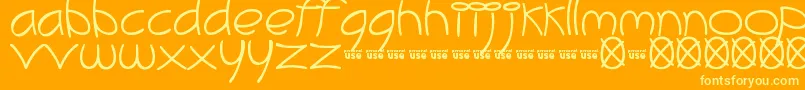 MeliBrush Font – Yellow Fonts on Orange Background