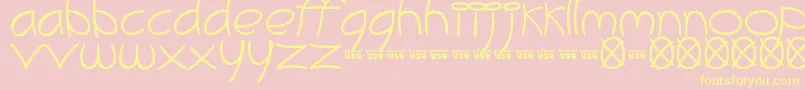 MeliBrush Font – Yellow Fonts on Pink Background