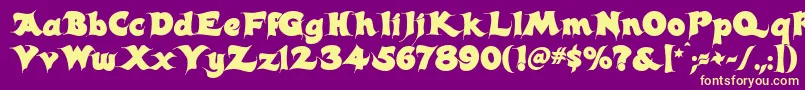 Candles Font – Yellow Fonts on Purple Background