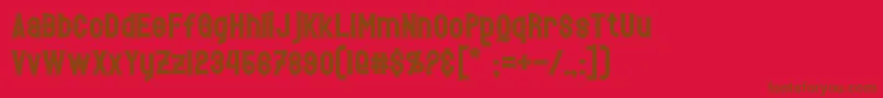 HetfieldBold-Schriftart – Braune Schriften auf rotem Hintergrund