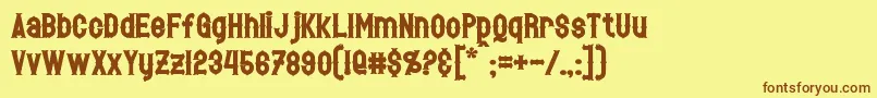 HetfieldBold Font – Brown Fonts on Yellow Background