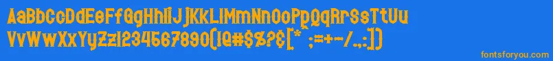 HetfieldBold-Schriftart – Orangefarbene Schriften auf blauem Hintergrund