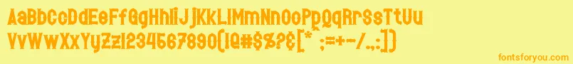 HetfieldBold-Schriftart – Orangefarbene Schriften auf gelbem Hintergrund