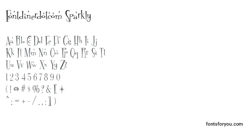 A fonte Fontdinerdotcom Sparkly – alfabeto, números, caracteres especiais