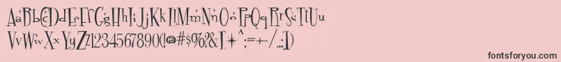 Fontdinerdotcom Sparkly-Schriftart – Schwarze Schriften auf rosa Hintergrund