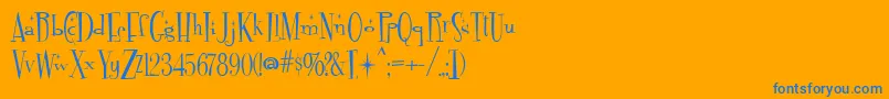 Шрифт Fontdinerdotcom Sparkly – синие шрифты на оранжевом фоне