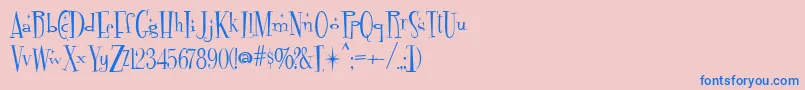 Fontdinerdotcom Sparkly Font – Blue Fonts on Pink Background