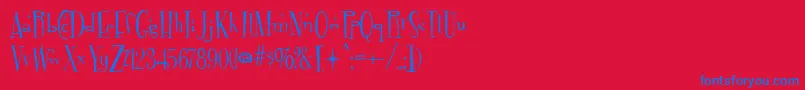 Fontdinerdotcom Sparkly Font – Blue Fonts on Red Background