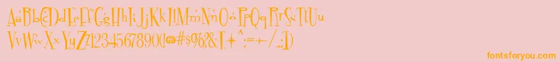Fontdinerdotcom Sparkly Font – Orange Fonts on Pink Background