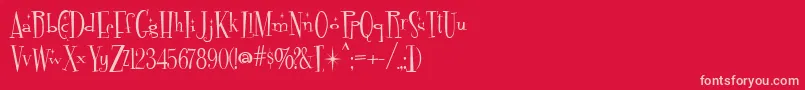 Fontdinerdotcom Sparkly Font – Pink Fonts on Red Background