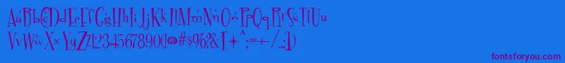 Fontdinerdotcom Sparkly Font – Purple Fonts on Blue Background