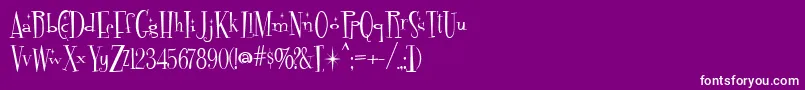 Fontdinerdotcom Sparkly Font – White Fonts on Purple Background