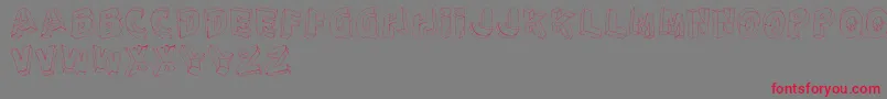フォントPerspectivoDisTfb – 赤い文字の灰色の背景