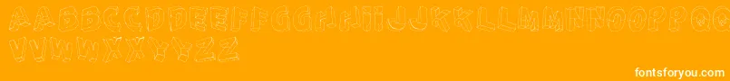 PerspectivoDisTfb-Schriftart – Weiße Schriften auf orangefarbenem Hintergrund