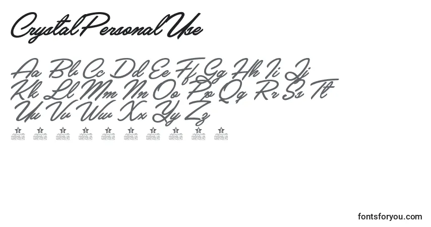 CrystalPersonalUse-fontti – aakkoset, numerot, erikoismerkit