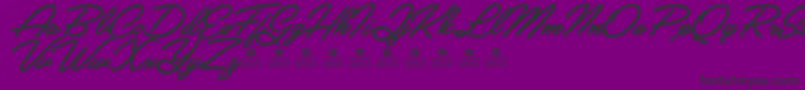 CrystalPersonalUse-fontti – mustat fontit violetilla taustalla