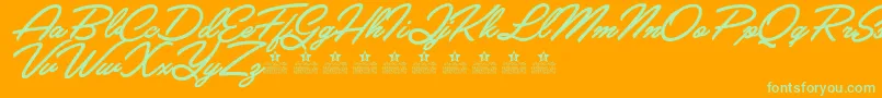 CrystalPersonalUse Font – Green Fonts on Orange Background