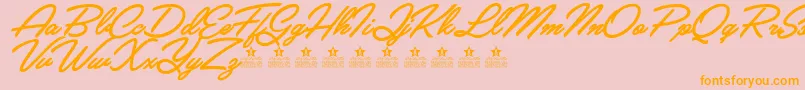 CrystalPersonalUse Font – Orange Fonts on Pink Background