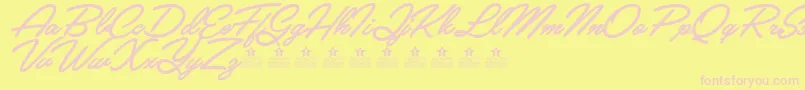 CrystalPersonalUse Font – Pink Fonts on Yellow Background