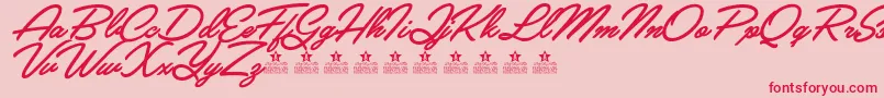 CrystalPersonalUse-Schriftart – Rote Schriften auf rosa Hintergrund