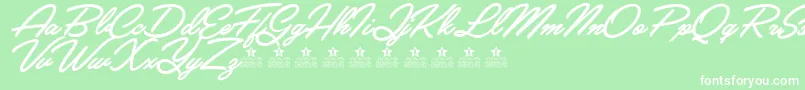 CrystalPersonalUse-Schriftart – Weiße Schriften auf grünem Hintergrund