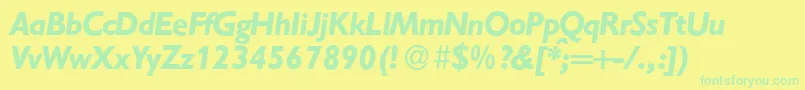 fuente GibsonBolditalic – Fuentes Verdes Sobre Fondo Amarillo
