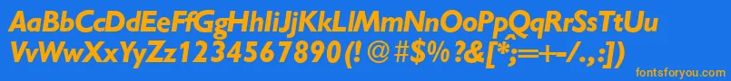 GibsonBolditalic Font – Orange Fonts on Blue Background