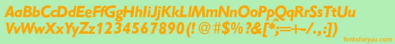 GibsonBolditalic Font – Orange Fonts on Green Background