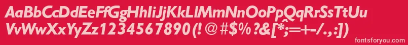 GibsonBolditalic Font – Pink Fonts on Red Background