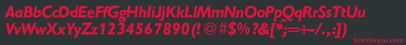 GibsonBolditalic Font – Red Fonts on Black Background