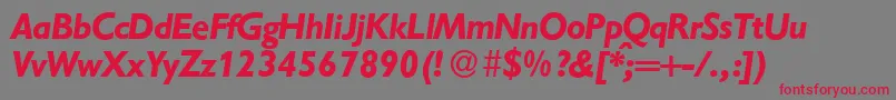 GibsonBolditalic Font – Red Fonts on Gray Background