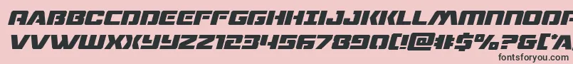 Dronetrackerital-Schriftart – Schwarze Schriften auf rosa Hintergrund