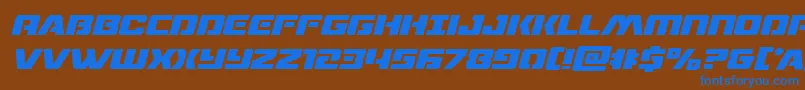Шрифт Dronetrackerital – синие шрифты на коричневом фоне