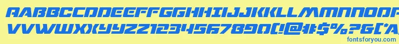 Czcionka Dronetrackerital – niebieskie czcionki na żółtym tle