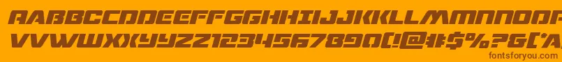 Czcionka Dronetrackerital – brązowe czcionki na pomarańczowym tle