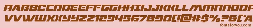 Dronetrackerital-Schriftart – Braune Schriften auf rosa Hintergrund