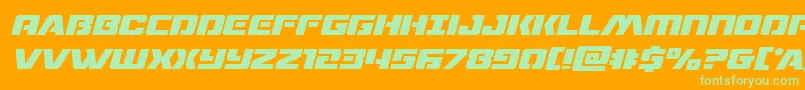 Czcionka Dronetrackerital – zielone czcionki na pomarańczowym tle