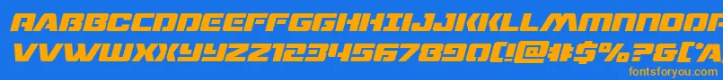 Dronetrackerital Font – Orange Fonts on Blue Background