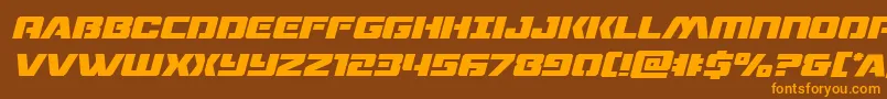 Dronetrackerital Font – Orange Fonts on Brown Background