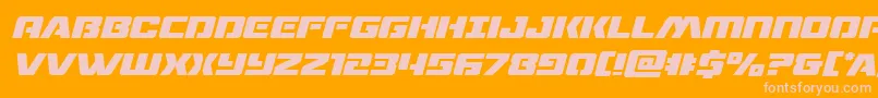 Dronetrackerital-Schriftart – Rosa Schriften auf orangefarbenem Hintergrund