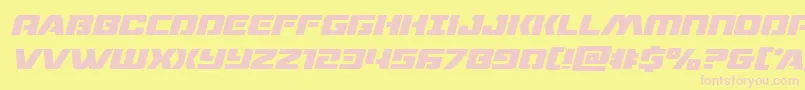 Dronetrackerital Font – Pink Fonts on Yellow Background