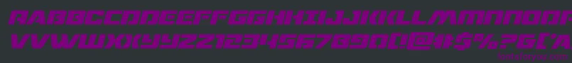 Czcionka Dronetrackerital – fioletowe czcionki na czarnym tle
