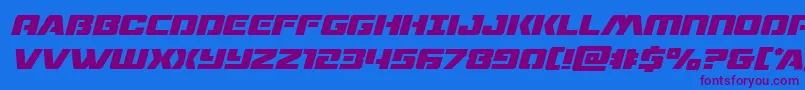 Dronetrackerital Font – Purple Fonts on Blue Background