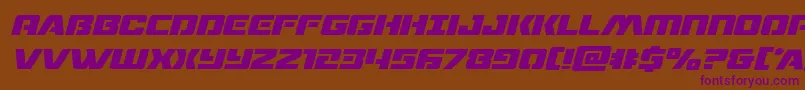 Dronetrackerital Font – Purple Fonts on Brown Background