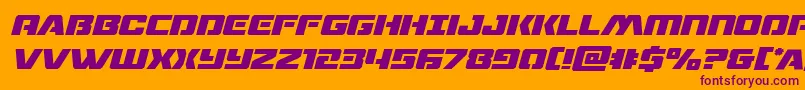Dronetrackerital-fontti – violetit fontit oranssilla taustalla