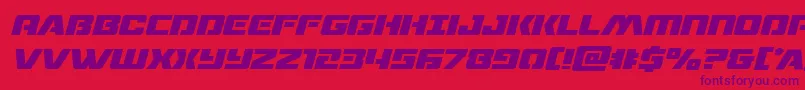 Dronetrackerital Font – Purple Fonts on Red Background