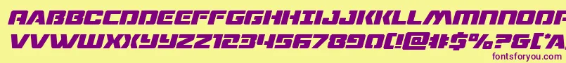 Dronetrackerital Font – Purple Fonts on Yellow Background