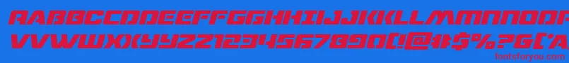 Dronetrackerital Font – Red Fonts on Blue Background