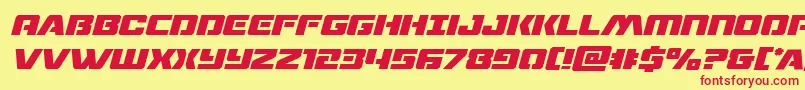 Dronetrackerital Font – Red Fonts on Yellow Background