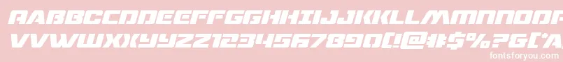 Dronetrackerital-Schriftart – Weiße Schriften auf rosa Hintergrund